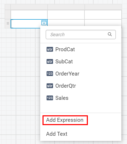 Add Expression option in data assign menu